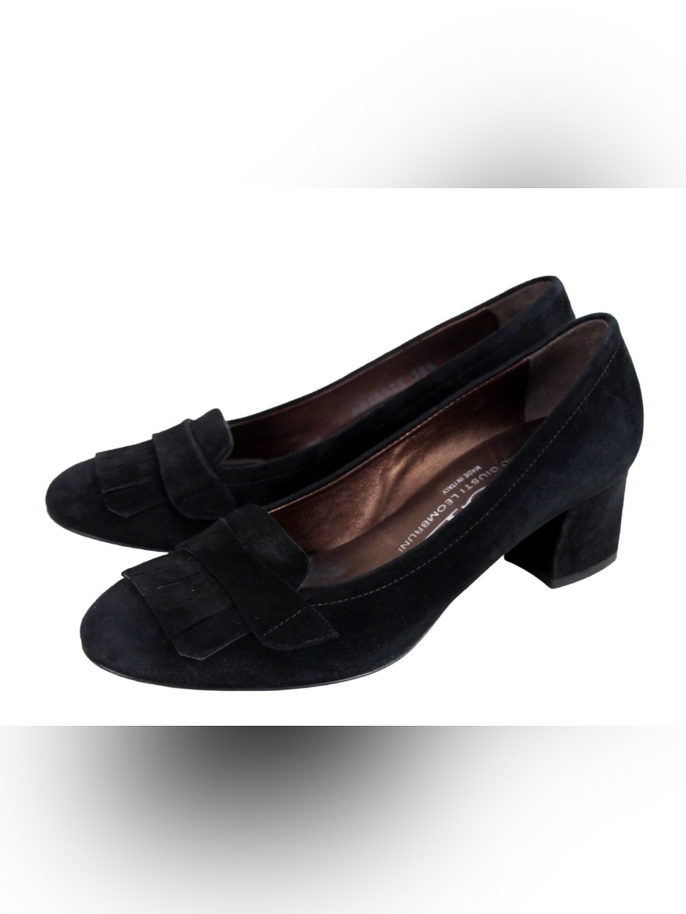 AGL Black Suede Fringe Loafers for Women - Picture 2 of 4
